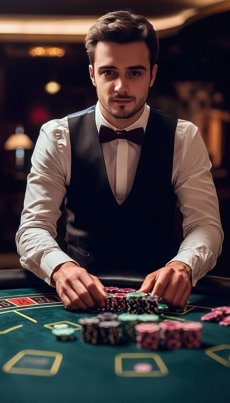Tampilan meja dealer live Nolimit City dengan antarmuka pemain di platform abgerny